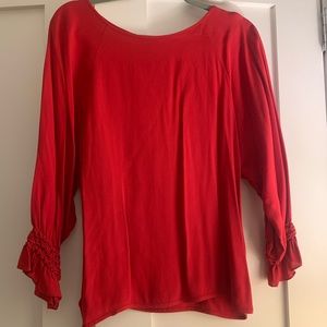 Maje Red Crepe Top